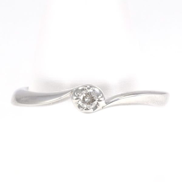 K10 White Gold Diamond Ring Size 7 in Excellent Condition