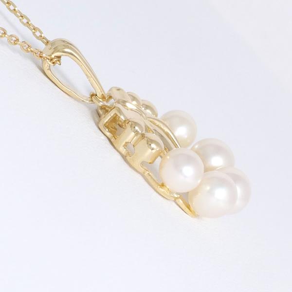 18k Yellow Gold Pearl Necklace, Approximately 40cm in Length, Weight Approximately 3.6g for Ladies