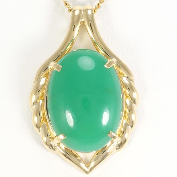 K18 Yellow Gold Chrysoprase Necklace in Excellent Condition