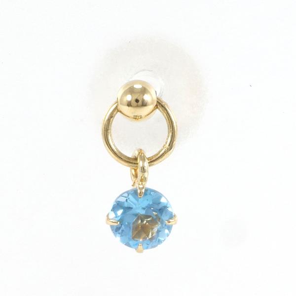 K18 Yellow Gold Blue Topaz Earring in Excellent Condition