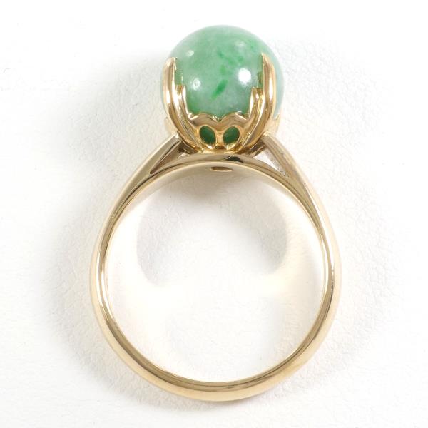 K18 18k Yellow Gold Ring with Jade – Size 11 - Total Weight 6.1g in Excellent Condition