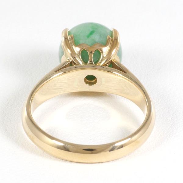 K18 18k Yellow Gold Ring with Jade – Size 11 - Total Weight 6.1g in Excellent Condition