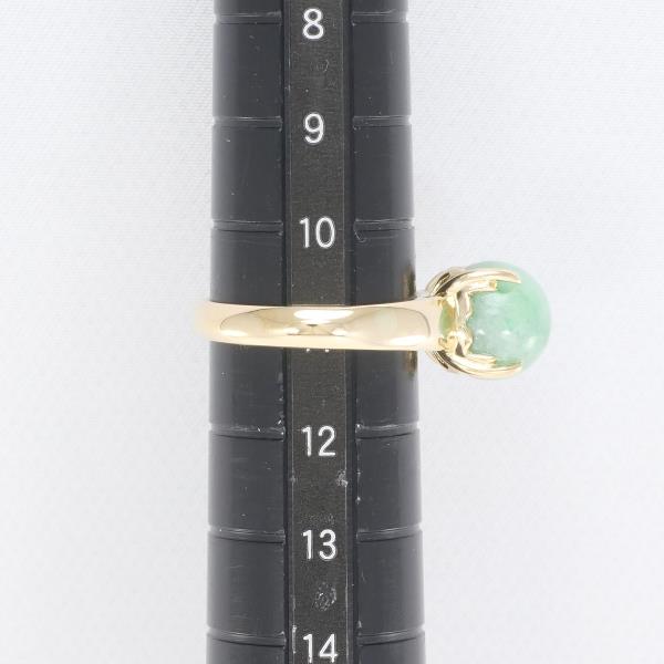 K18 18k Yellow Gold Ring with Jade – Size 11 - Total Weight 6.1g in Excellent Condition