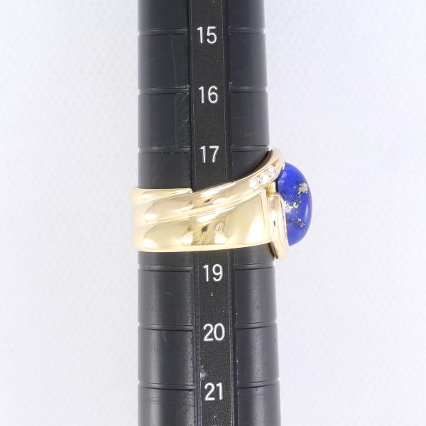 Manfredi K18 Yellow Gold Ring with Lapis Lazuli and Diamonds, Size 18, Weight approx. 10.2g in Excellent Condition