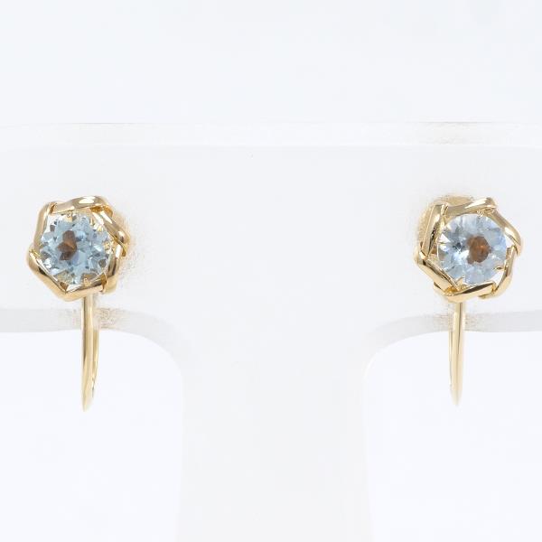 K18 Yellow Gold Blue Topaz Earrings in Excellent Condition