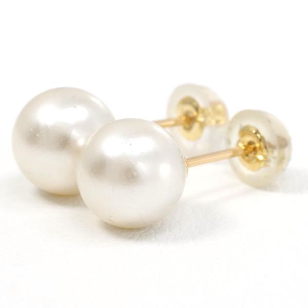 K18 Yellow Gold Pearl Earrings in Great Condition