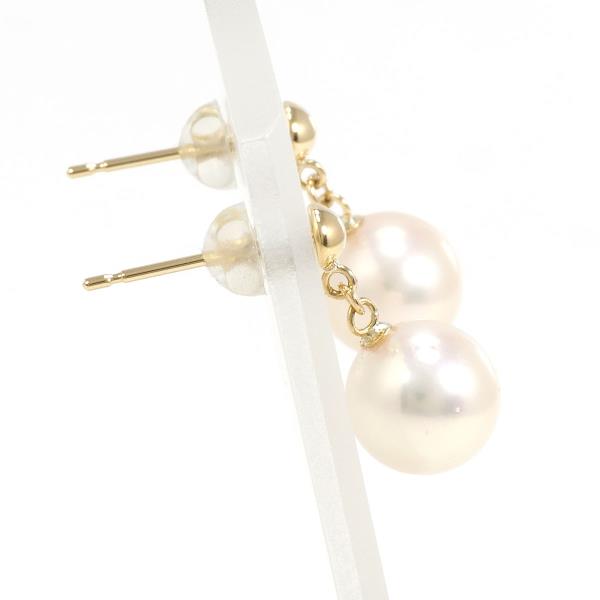 K18 Yellow Gold Pearl Earrings 2.2g in Great Condition