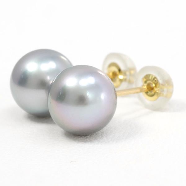 K18 Yellow Gold Pearl Earrings in Great Condition