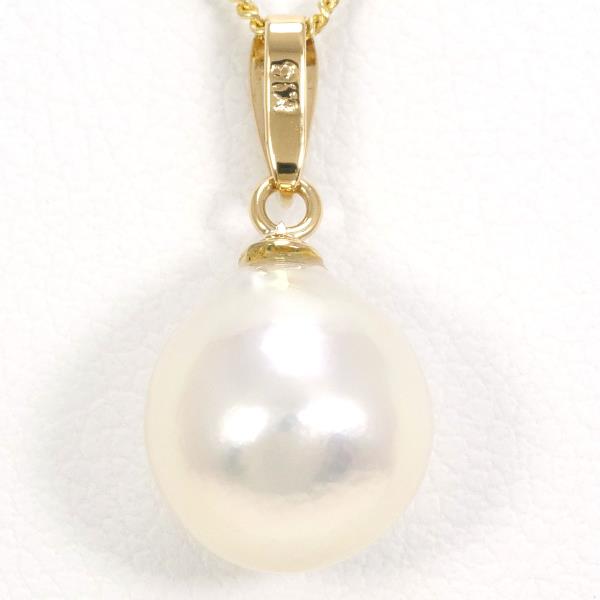 18K Yellow Gold Pearl Necklace in Excellent Condition