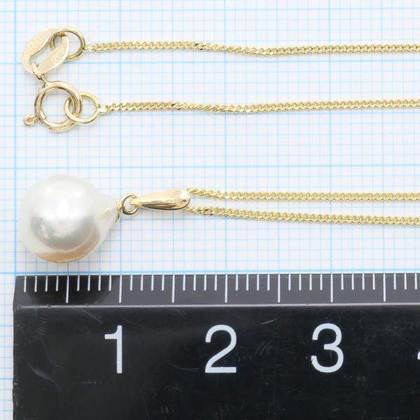 18K Yellow Gold Pearl Necklace in Excellent Condition