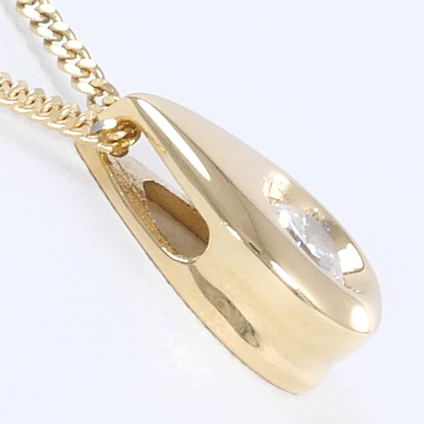 K18 18K Yellow Gold Necklace with 0.21 Carat Diamond SI2, Total Weight Approximately 2.9g, Length About 40cm, Women's