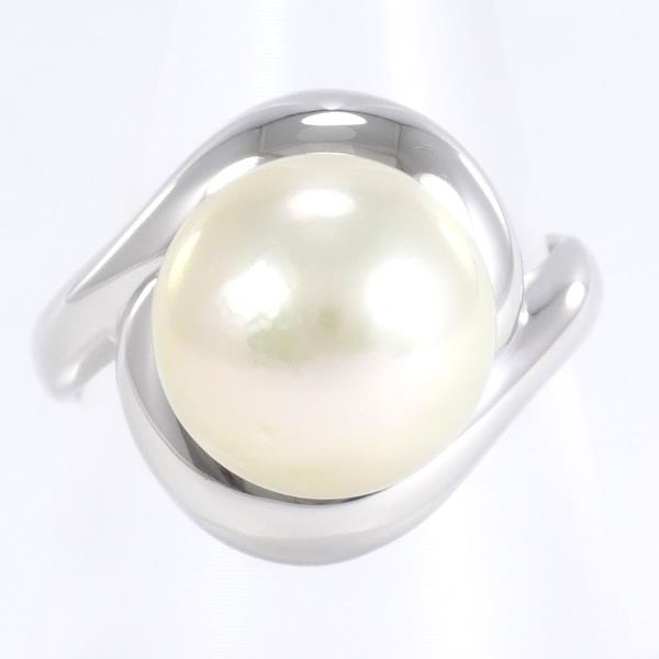 PT900 Platinum Pearl Ring 12 in Excellent Condition