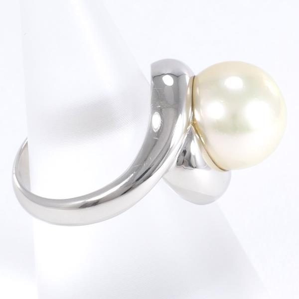 PT900 Platinum Pearl Ring 12 in Excellent Condition