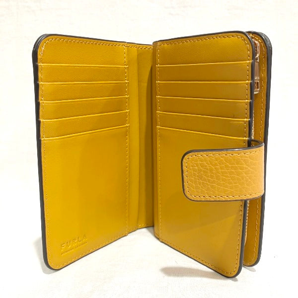 Furla Yellow Leather Bifold Wallet in Great Condition