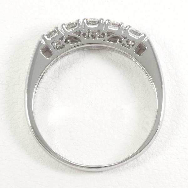 PT900 Platinum Ring with Diamond 0.36ct, Ring size 11, Total Weight approx 3.6g, Women's Silver
