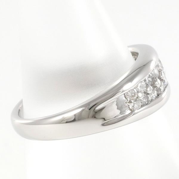 PT900 Platinum Ring (Size 11) with 0.50ct Diamond, Total Weight approx. 6.0g, Ladies Silver Jewelry (Pre-owned)
