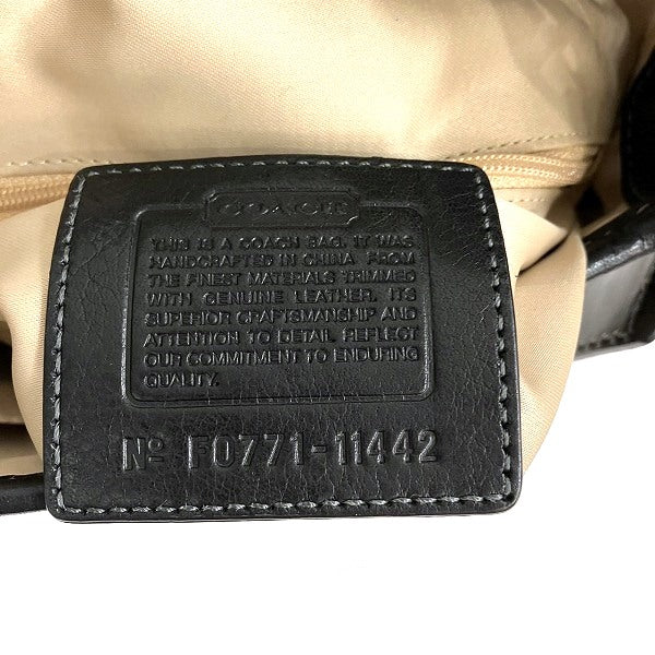 Coach Signature Canvas Leather Shoulder Bag 11442 in Good Condition