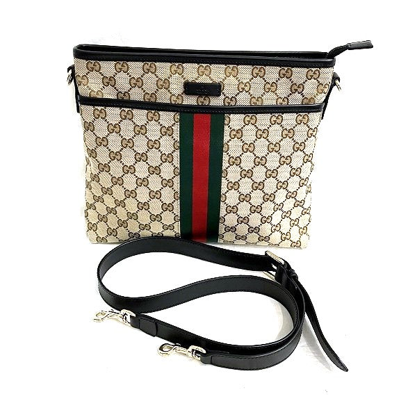 Gucci Canvas Leather Shoulder Bag 388926 in Great Condition