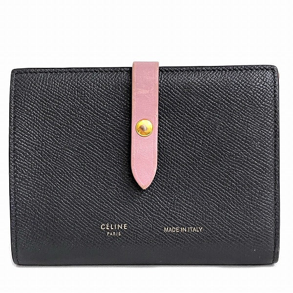 Celine Bicolor Medium Strap Leather Wallet in Good Condition