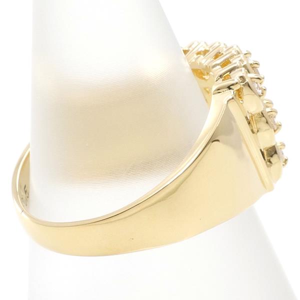 K18 Yellow Gold Ring, Size 9.5, with Diamond 0.15ct, Total weight approximately 4.4g, For Women (Pre-Owned)