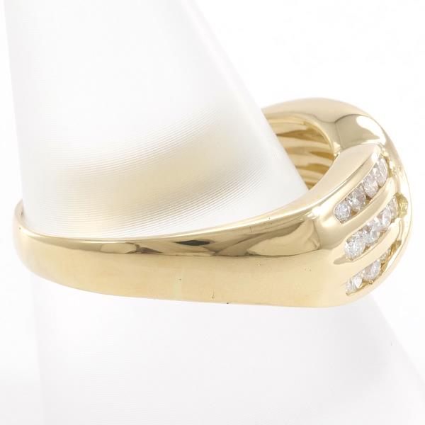 18K YG Diamond Ring, Size 18.5 in Yellow Gold, Total Weight approx 4.9g