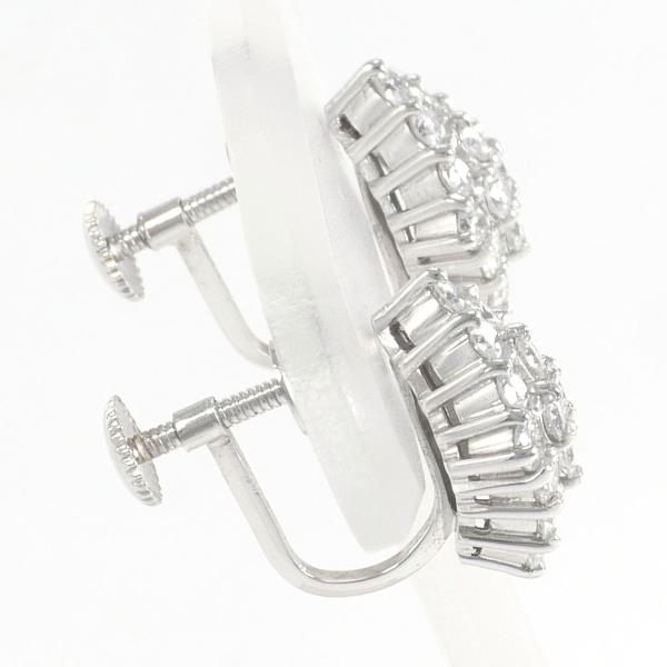 Platinum PT850 Diamond Earrings, 0.103ct Diamond (pair), 5.6g Total Weight