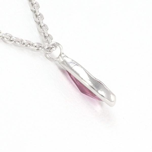 K10 White Gold Necklace with Pink Tourmaline in Excellent Condition