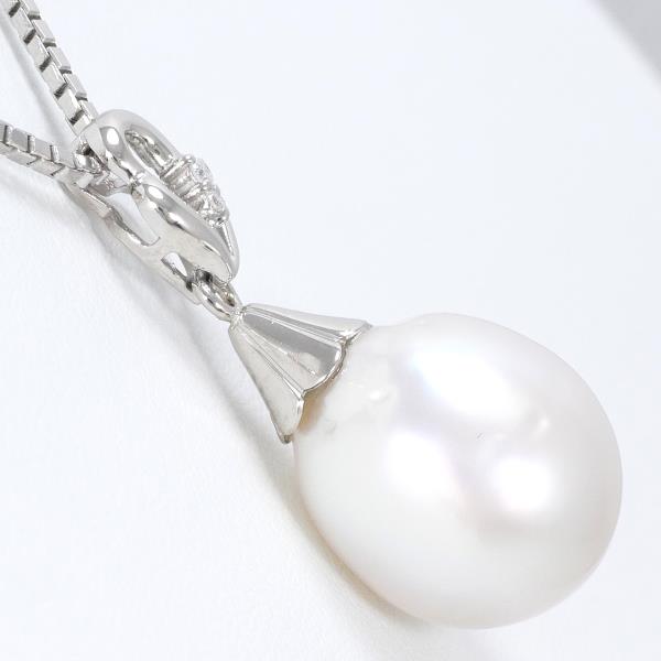 PT900 Platinum PT850 Necklace South Sea Pearl Diamond in Excellent Condition