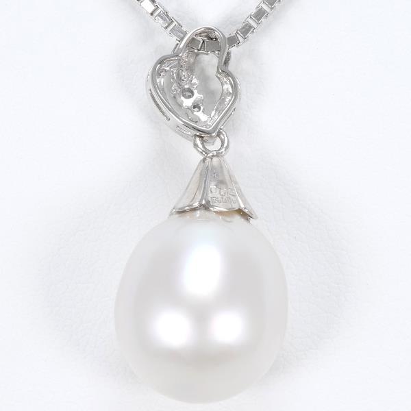 PT900 Platinum PT850 Necklace South Sea Pearl Diamond in Excellent Condition