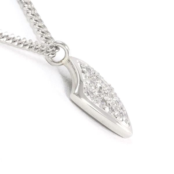 [LuxUness]  Platinum PT850 Diamond Necklace, 5.4g Total Weight, 40cm Length  in Excellent condition