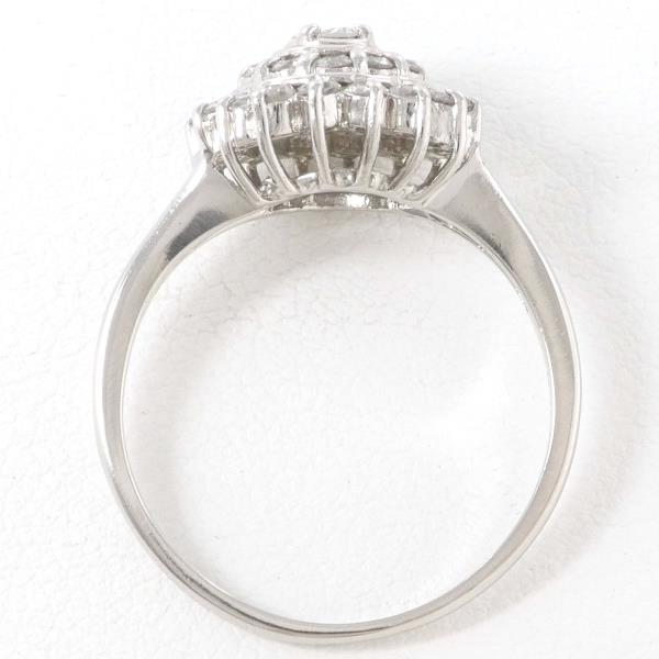 PT900 Platinum Diamond Ring, Size 9.5, with 0.51 Carat Diamond, Total Weight about 3.8g, Women's Silver Jewelry