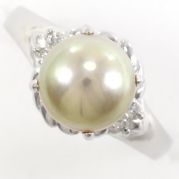 PT900 Platinum Pearl Ring 11.5 in Excellent Condition