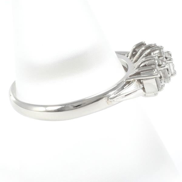 Platinum PT900 Ring with 0.67ct Diamond, Size 13, Total Weight Approximately 4.5g, Ladies' Jewelry