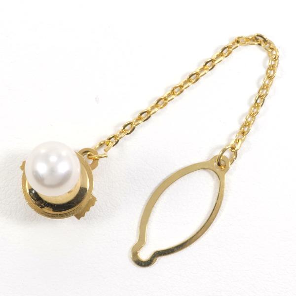 K18 Yellow Gold Pearl Pin Brooch in Excellent Condition