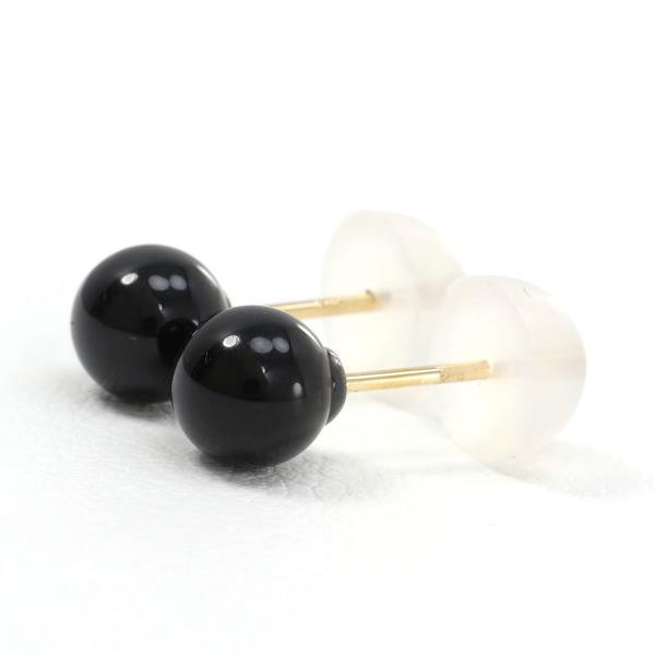 K18 Yellow Gold Onyx Earrings in Excellent Condition