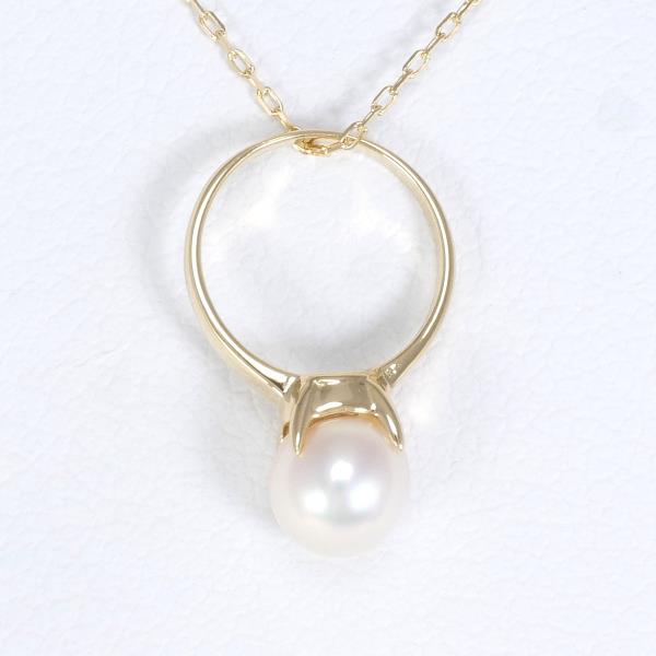 K18 Yellow Gold Pearl Necklace in Pristine Condition