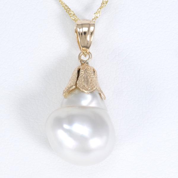 K18 Yellow Gold Pearl Necklace in Pristine Condition