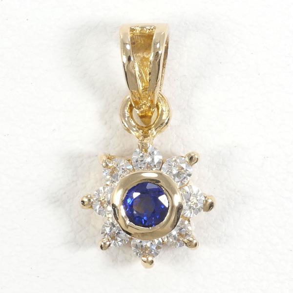 K14 Yellow Gold Sapphire Pendant Top in Excellent Condition