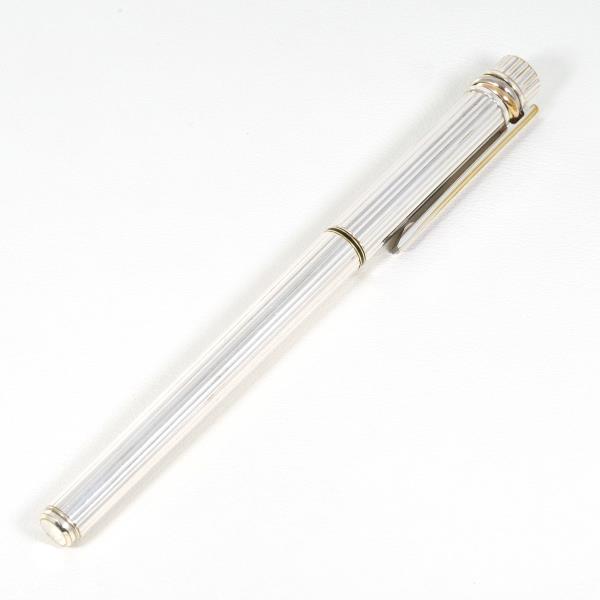 Cartier Must de Godron 18K YG Silver Fountain Pen in Excellent Condition