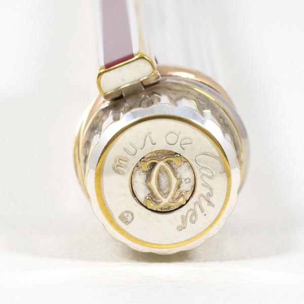 Cartier Must de Godron 18K YG Silver Fountain Pen in Excellent Condition