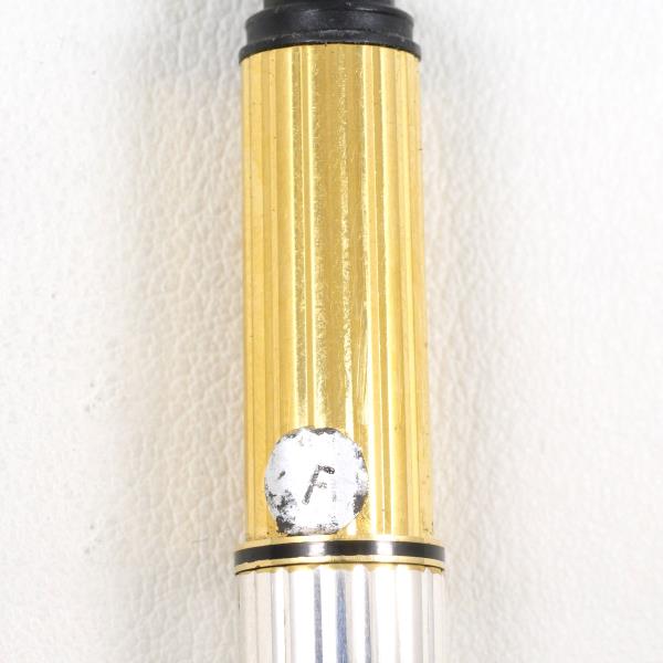 Cartier Must de Godron 18K YG Silver Fountain Pen in Excellent Condition