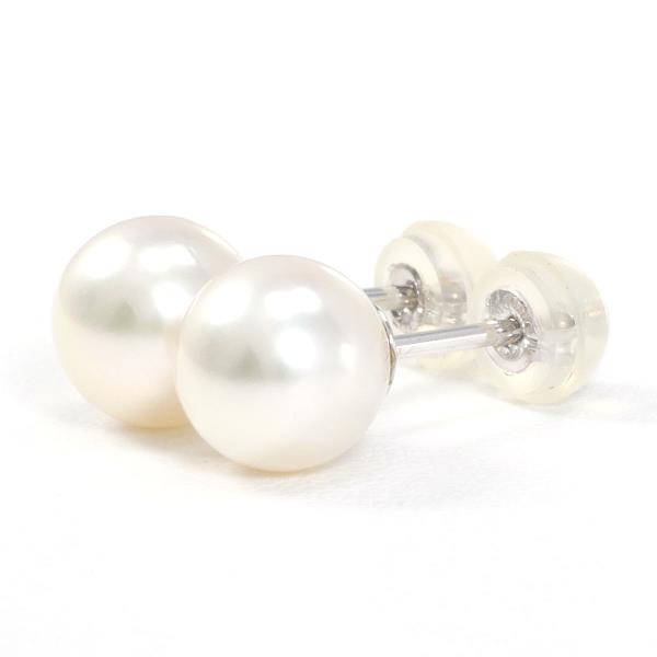 K14 White Gold Pearl Earrings in Excellent Condition