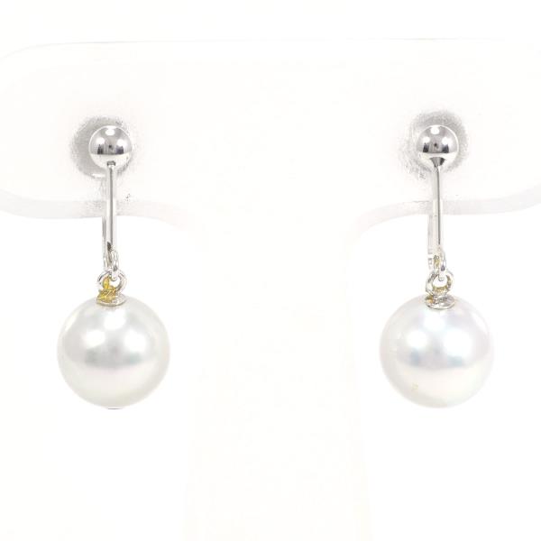 K14 White Gold Pearl Earrings in Excellent Condition