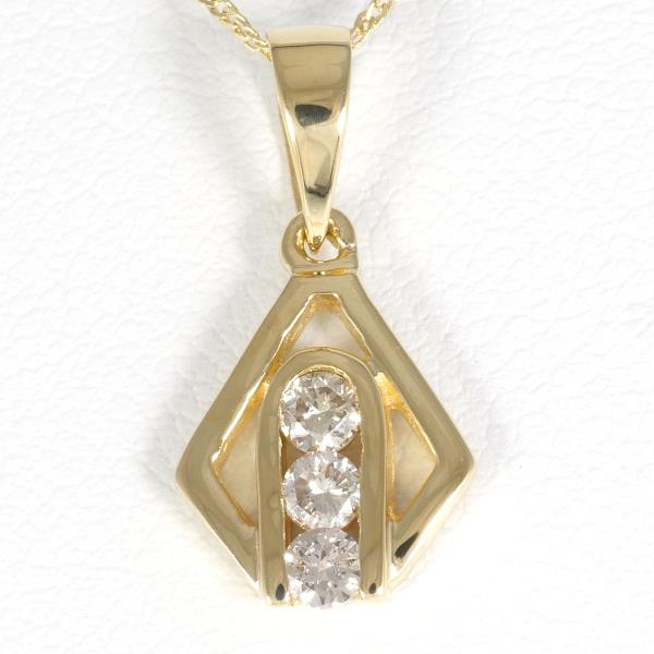 K18 Yellow Gold Necklace with Brown Diamond in Excellent Condition