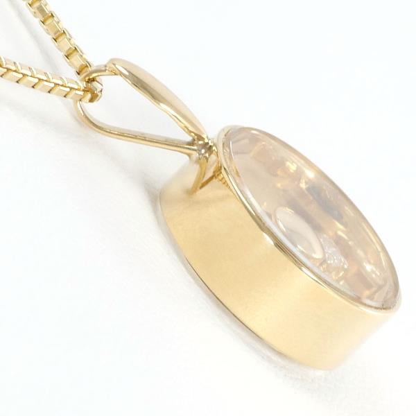 K18 Yellow Gold Necklace with 0.07 Carat Diamond, Total Weight Approx. 5.5g, Length Approx. 40cm (Used)
