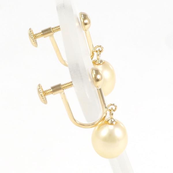 K18 Yellow Gold Pearl Earrings in Excellent Condition