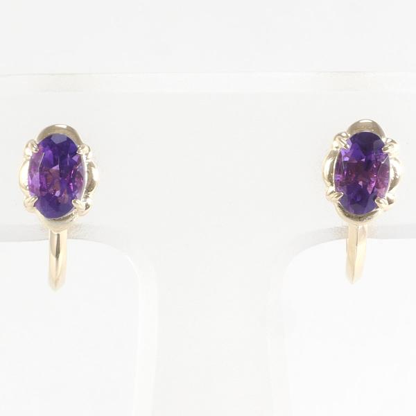 K14 Yellow Gold Amethyst Earrings in Excellent Condition