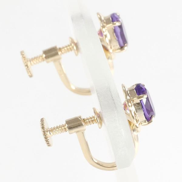 K14 Yellow Gold Amethyst Earrings in Excellent Condition