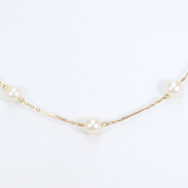 K18 Yellow Gold Akoya Pearl Necklace in Pristine Condition