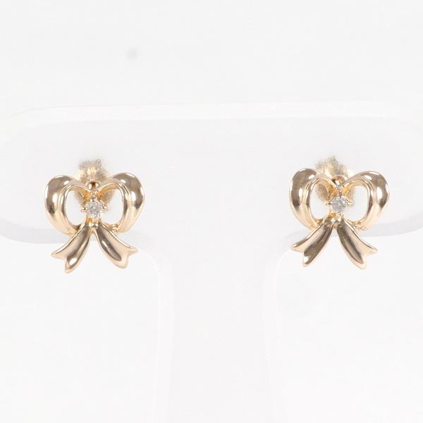 K14 Pink Gold Diamond Earrings in Excellent Condition